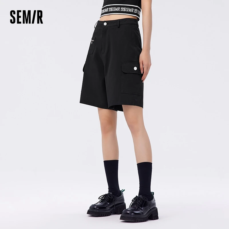 

Semir Women Casual short Pants 2024 Summer Loose Fit And Frayed Edges