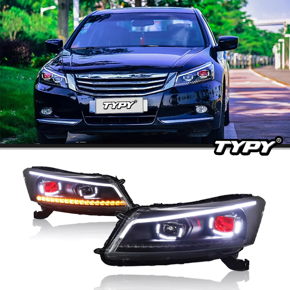 

Auto Accessories Full LED Head Lamps For Honda Accord 8th Gen 2008-2012 Headlights Assembly Sequential Turn Signal