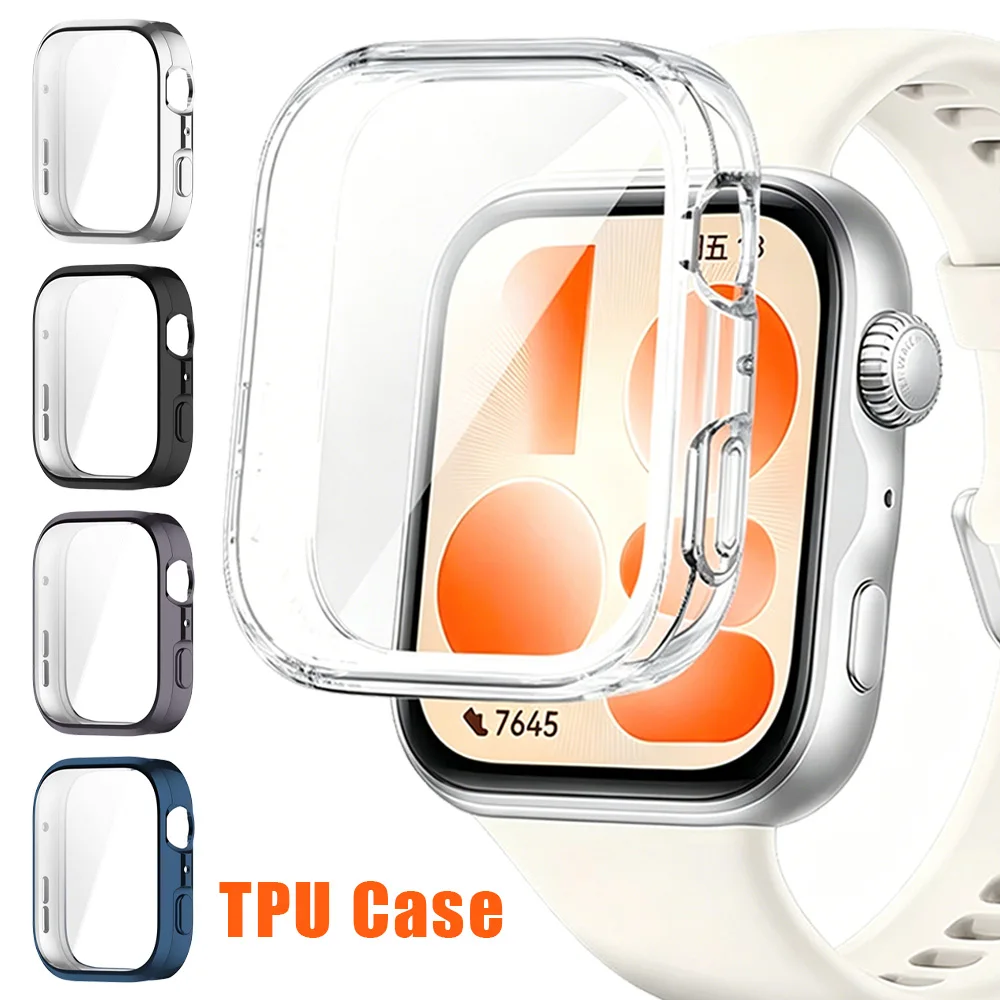 Enhanced TPU Protective Case for Huawei Watch Fit - All-Around Bumper Shell & Screen Protector Cover