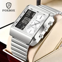 LIGEl Dual Display Man Watch FOXBOX Fashion Waterproof Chronograph Watch For Men Luxury Stainless Stee Date Men's Quartz Watches 1