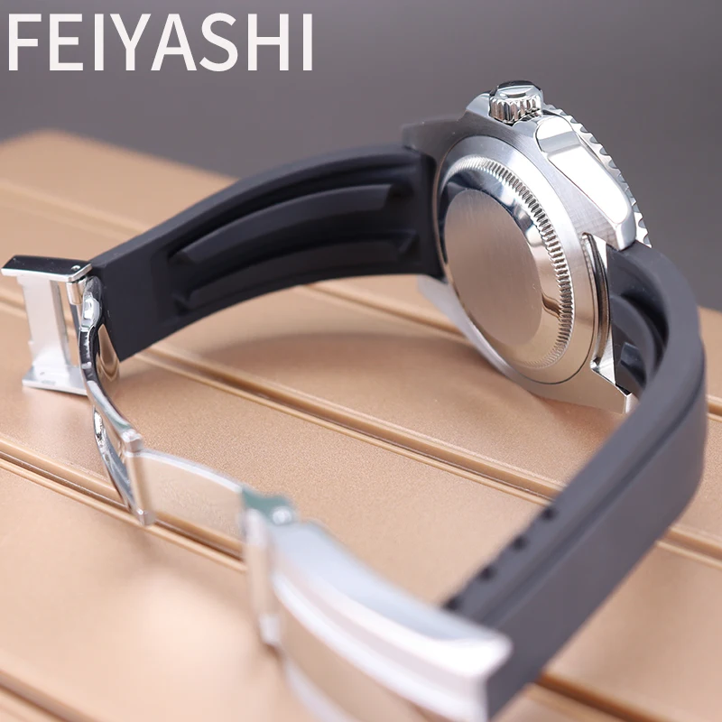FEIYASHI 40mm Watch Stainless Steel Case Rubber Strap Parts For Seiko nh34 nh35 nh36/38 Miyota 8215 Eta 2824 Movement 28.5 Dial