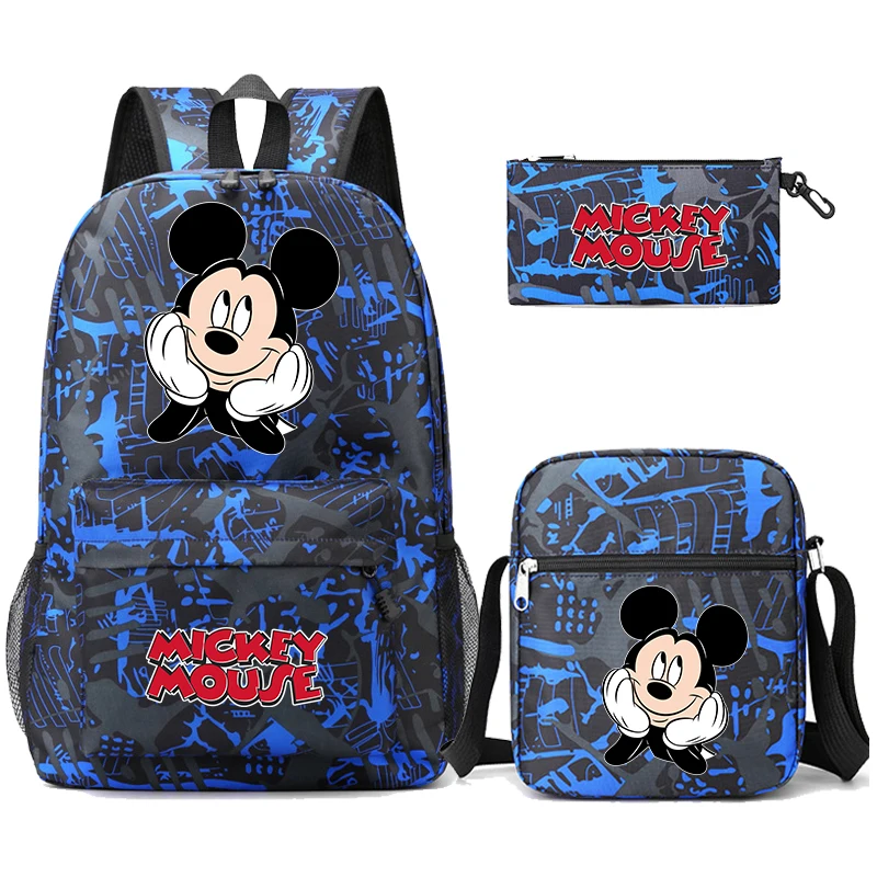 

3Pcs/set Disney Mickey Mouse School Bags for Teenage Girls Backpacks Women Schoolbag Canvas Bookbag Backpack Escolar