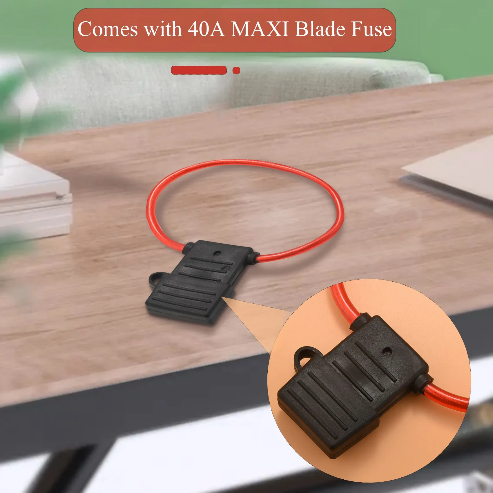 3x Portafusibili Maxi Blade KVSERT Impermeabili 8 AWG – 12-24V Con Fusibili 40A Per Auto, Moto, Camper - 2