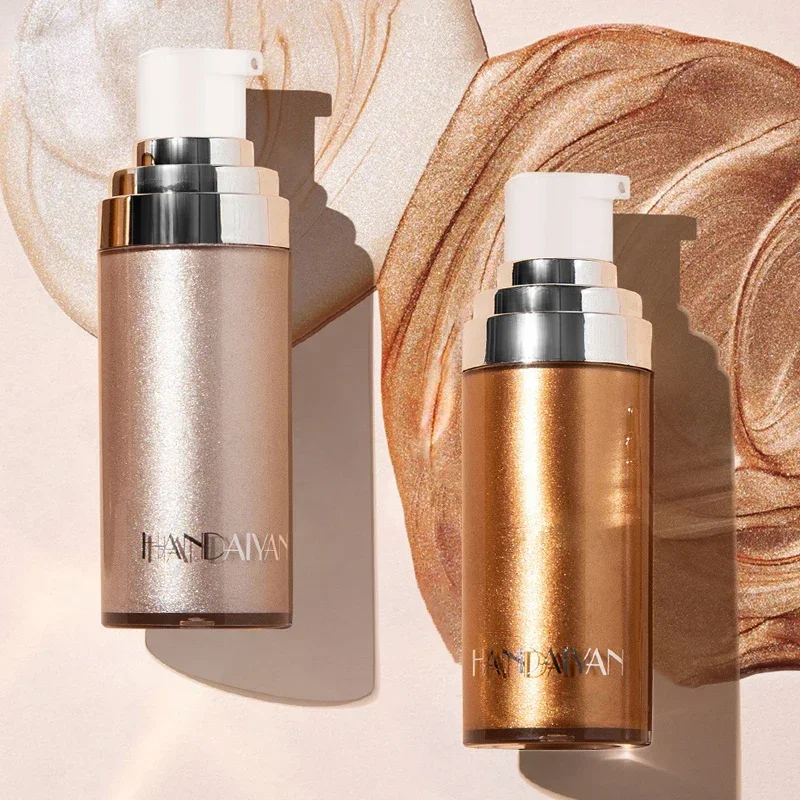 Face Highlighter 4 Colors Spray Liquid Highlighter Shimmer Face Contour Cosmetic Glitter Body Bronzer Oil Mist Highlight Illuminator Makeup