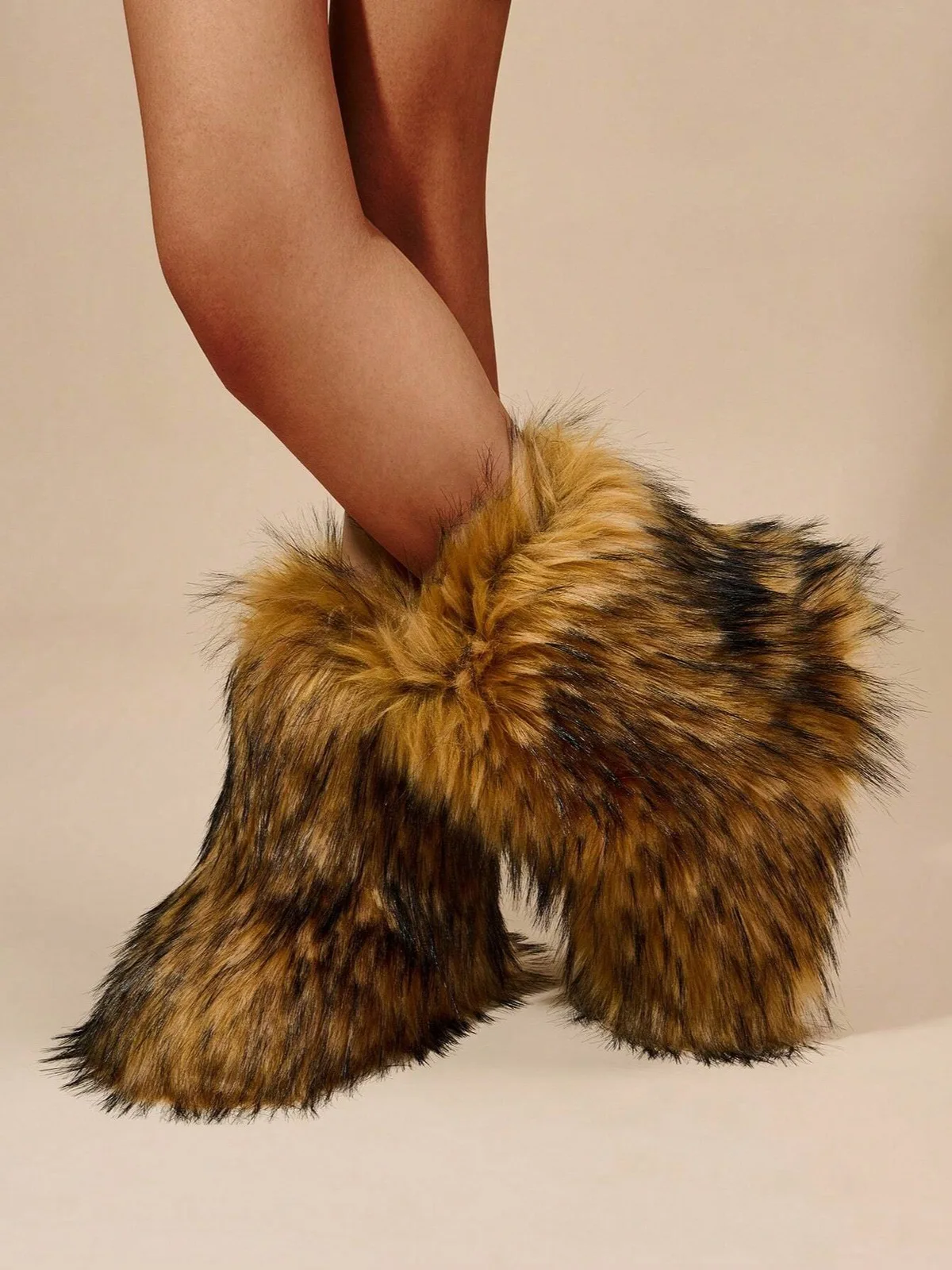 New Winter Faux Fur Lining Warm Casual Snow Boots, Fashion Mid-Calf Boots For Women, Christmas Vibe 6