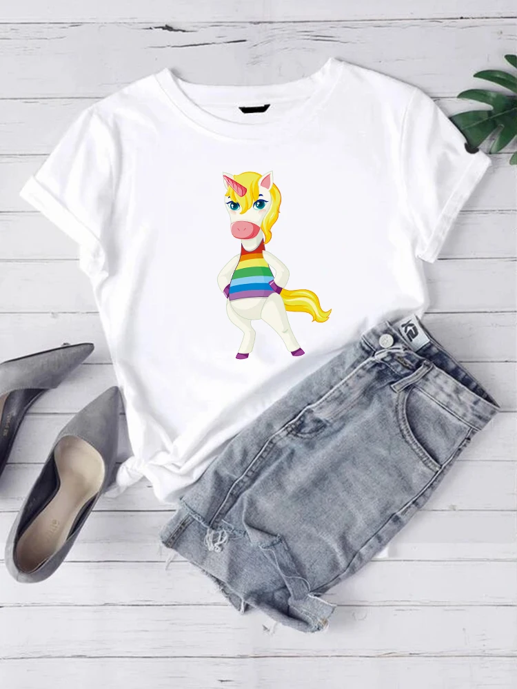 

Printed Women T Shirt Arajuku 90S Fashion Graphic T-Shirt Ladies Tops Tee Cute Short Sleeve Sweetshirts Female Clothing
