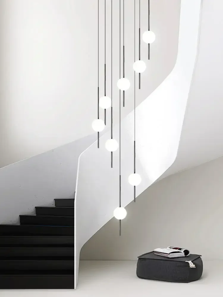Living Room Modern LED Lighting Staircase Pendant Lamp High-rise Droplight Villa Stair Chandelier Duplex Building Hanging Lights pendant lights pendant lamp chandelier lighting