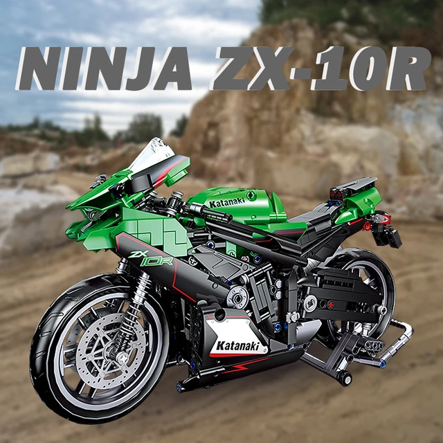 MOC Technique Kawasaki NINJA ZX-10R Motorcycle Building Blocks