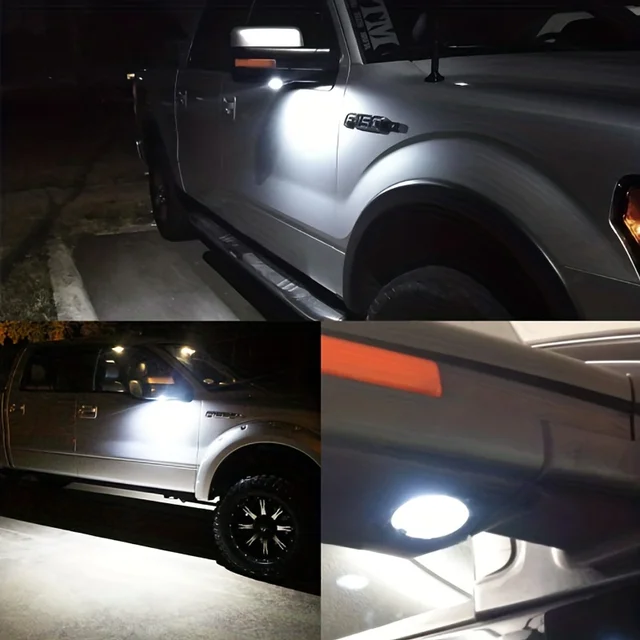 مرآة جانبية البركة الخفيفة ، LED مصباح لفورد F150 اكسبلورر حافة إكسبيديشن فليكس فيوجن توروس X مونديو MK5 ، 6000K الأبيض ، 2 قطعة