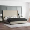 Wingback Platform Bed, Durable Engineered Wood Frame, No Box Spring Needed, Lightweight Design, king Bed 1