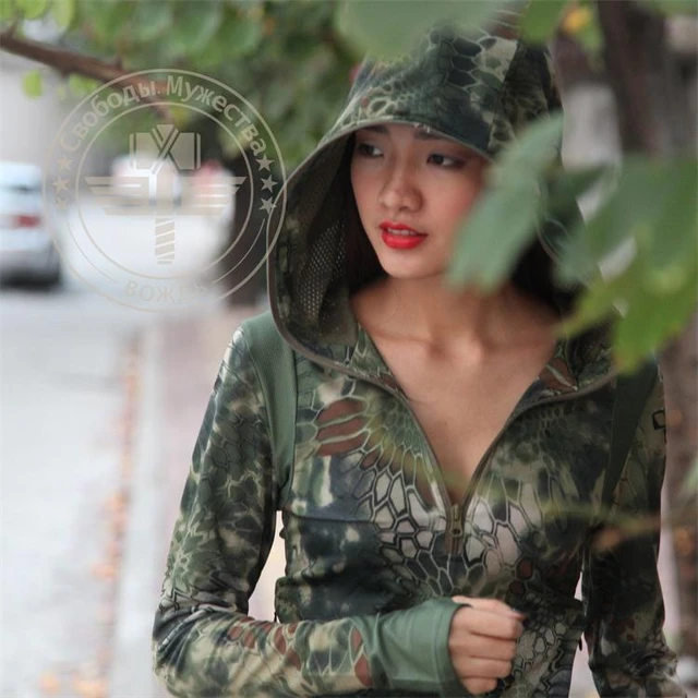 Kryptek typhon camo women hoodie,hunting quick dry girl ,tactical