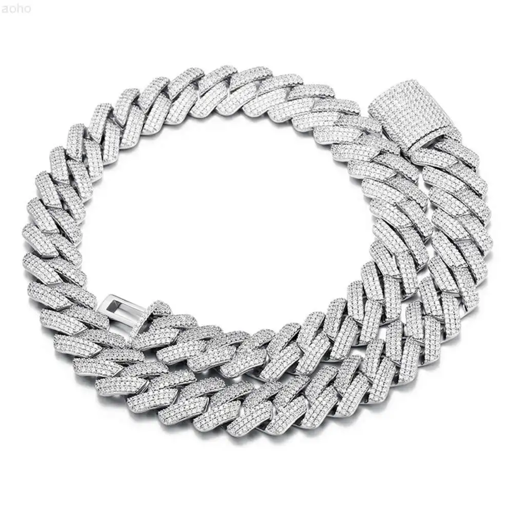 

Design Eye Chain Sterling Silver Vvs Moissanite Iced Out Diamond Hip Hop Fashion Bracelet Men Cuban Link Chain