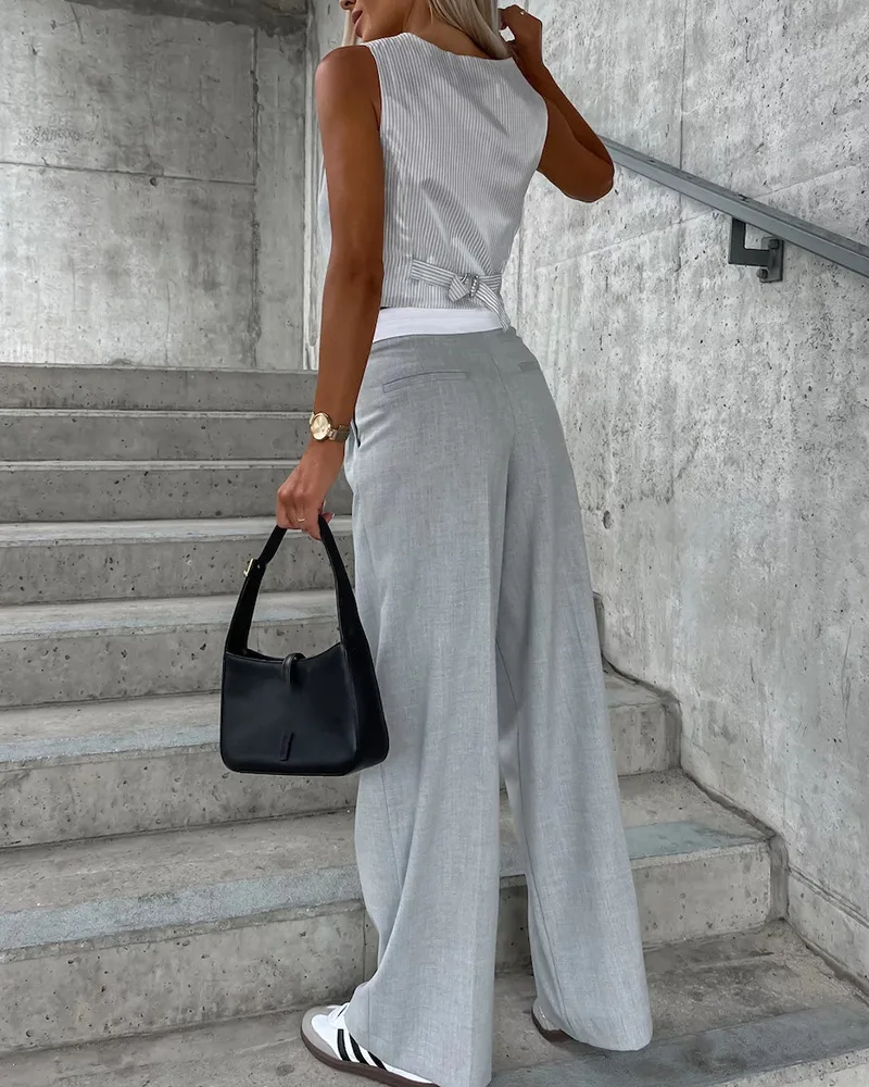 Conjunto De Piezas De Algodu00f3n Y Lino Para Mujer, Sin