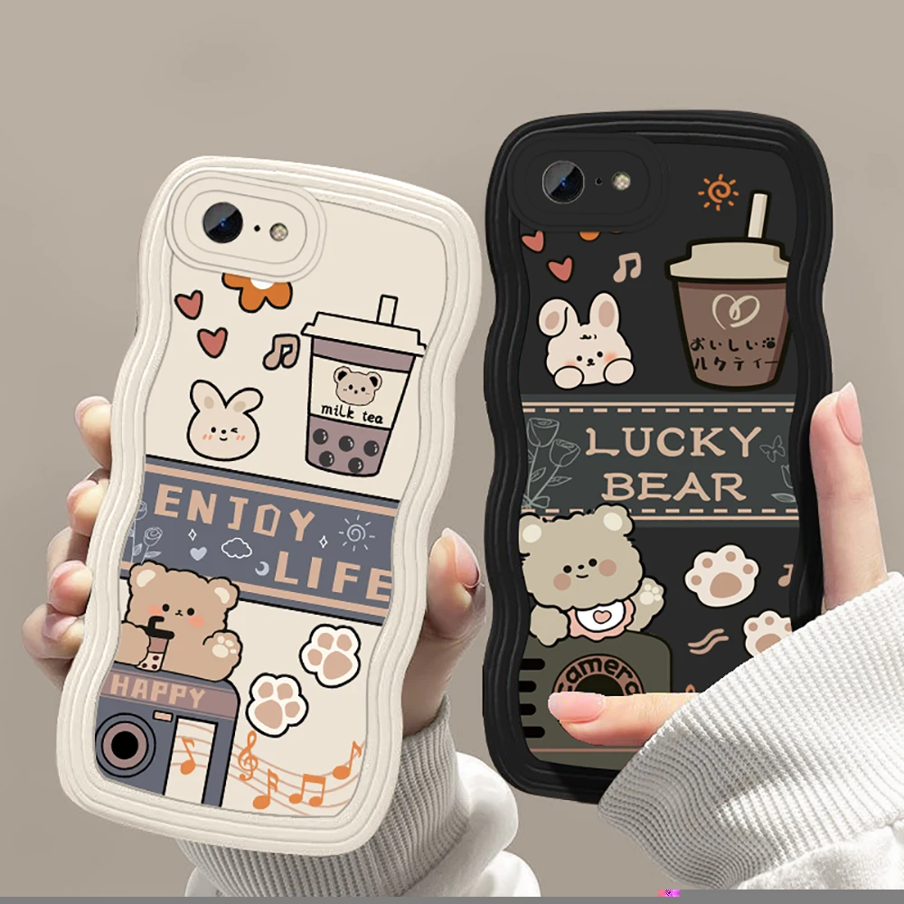 Cute Curly Wave Phone Case For iPhone 16 Pro Max Case iPhone 15 12