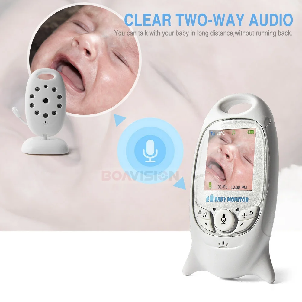 Video Baby Monitor VB601 Wireless 2.0'' LCD 2 Way Talk Night Vision Temperature Security Nanny Camera 8 Lullabies wireless baby monitor,video baby monitor