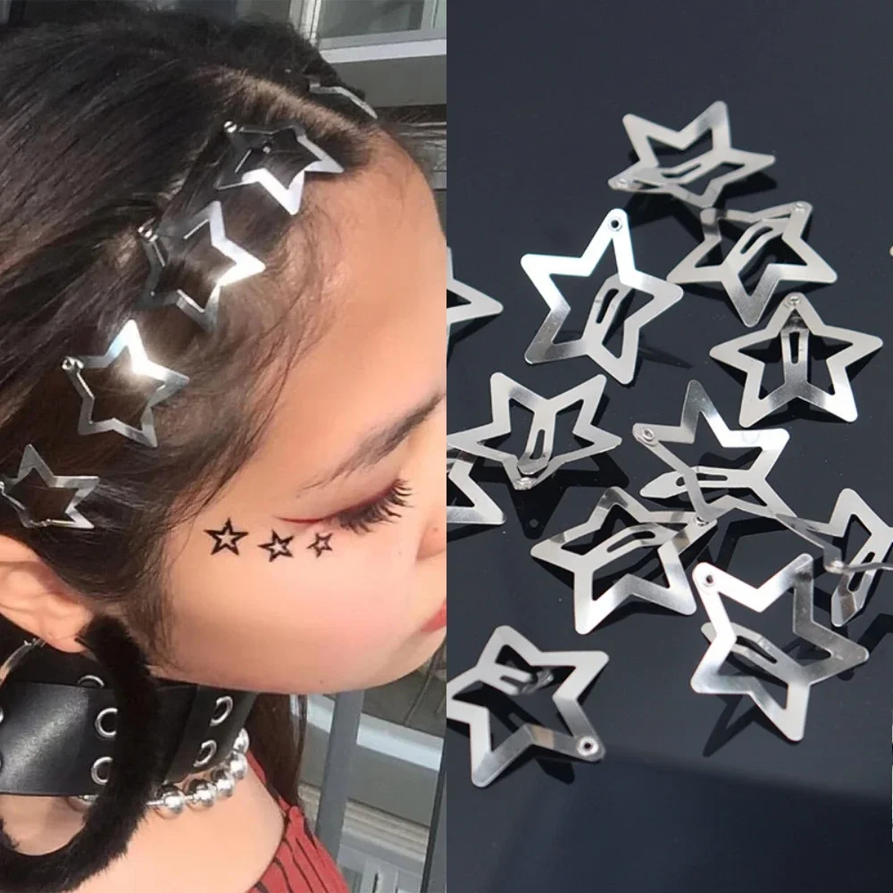 30 Pieces Star Hair Clips Silver Star Hair Clips Y2k Accessories Star