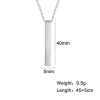 Fashion Rectangle Pendant Necklace Men Collar Trendy Stainless Steel Cuban Chain Necklace For Men Jewelry Gift collar hombre - Image 6