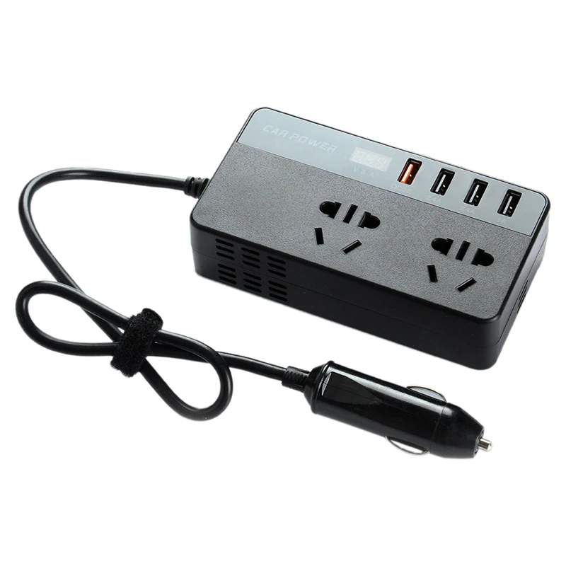 

12V To 220V 150W Power Inverter Car Inverter Converter Transformer With USB Port Display AC Outlets QC3.0