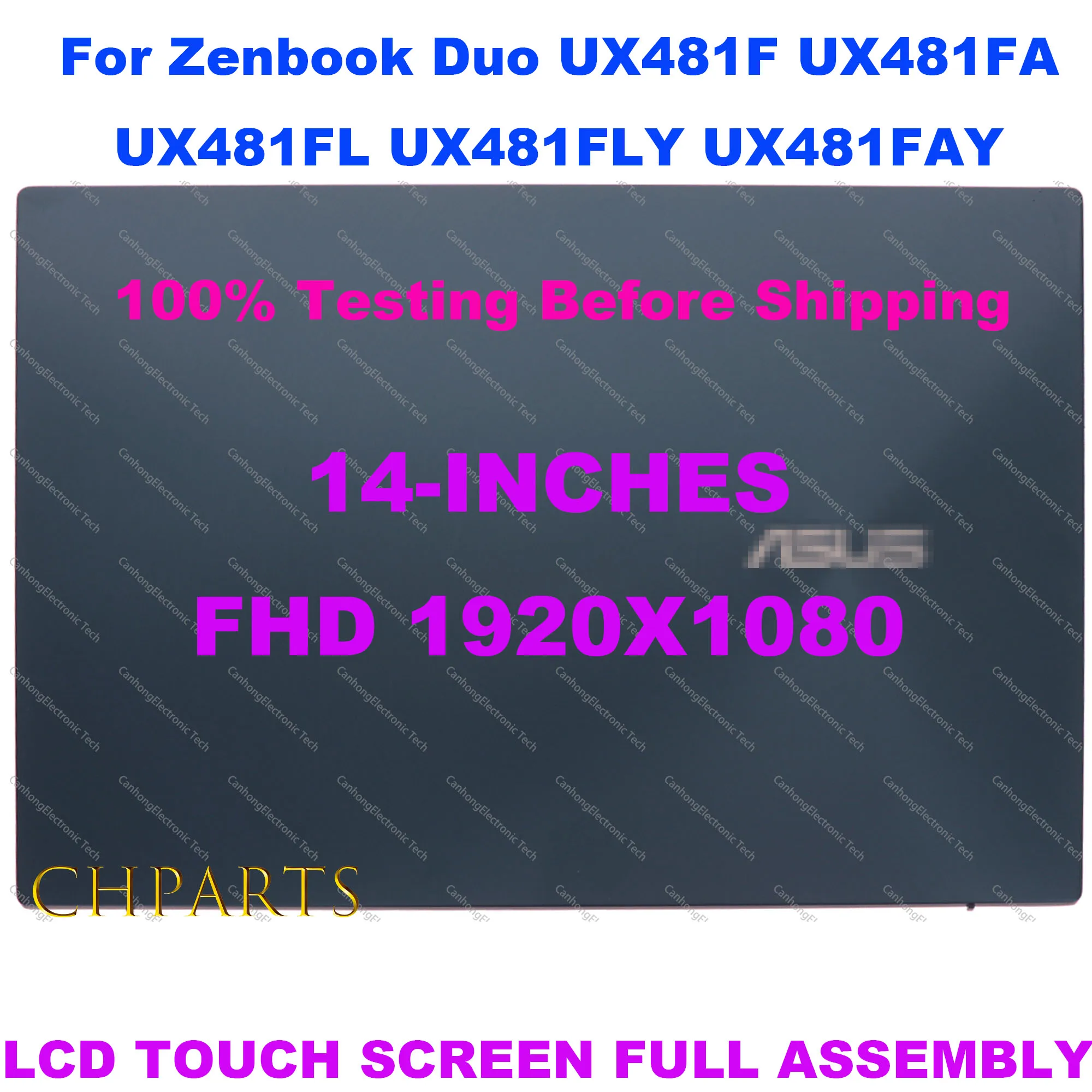 Per Asus Zenbook Zenbook Duo Ux481F Ux481Fa Ux481Fl Ux481Fly Ux481Fay 14 "Fhd 1920X1080 Display Lcd Touch Screen Assemblaggio Completo