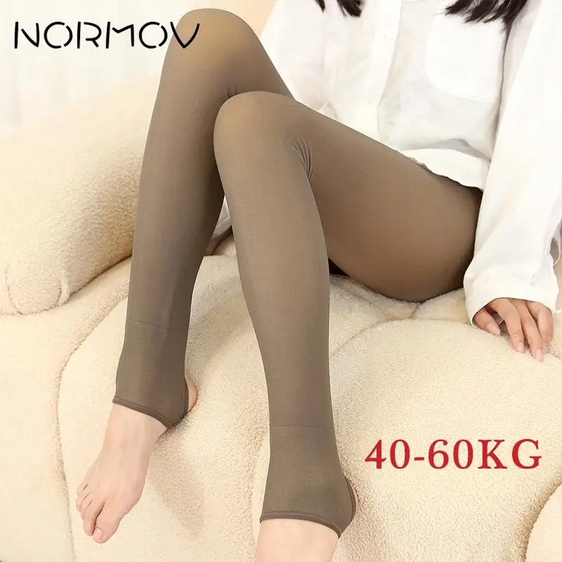 

NORMOV Leggings Raises Butt Woman Large Size Warm Pants for Womens Warm Thick Thin Velvet Elastic Wool Translucent Leggings