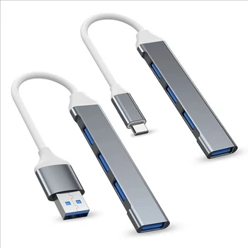 USB Tipo C HUB MINI USB Multi 4 Porte 4 in 1 Adattatore splitter in lega di alluminio OTG per Samsung MacBook Pro Air PC Notebook