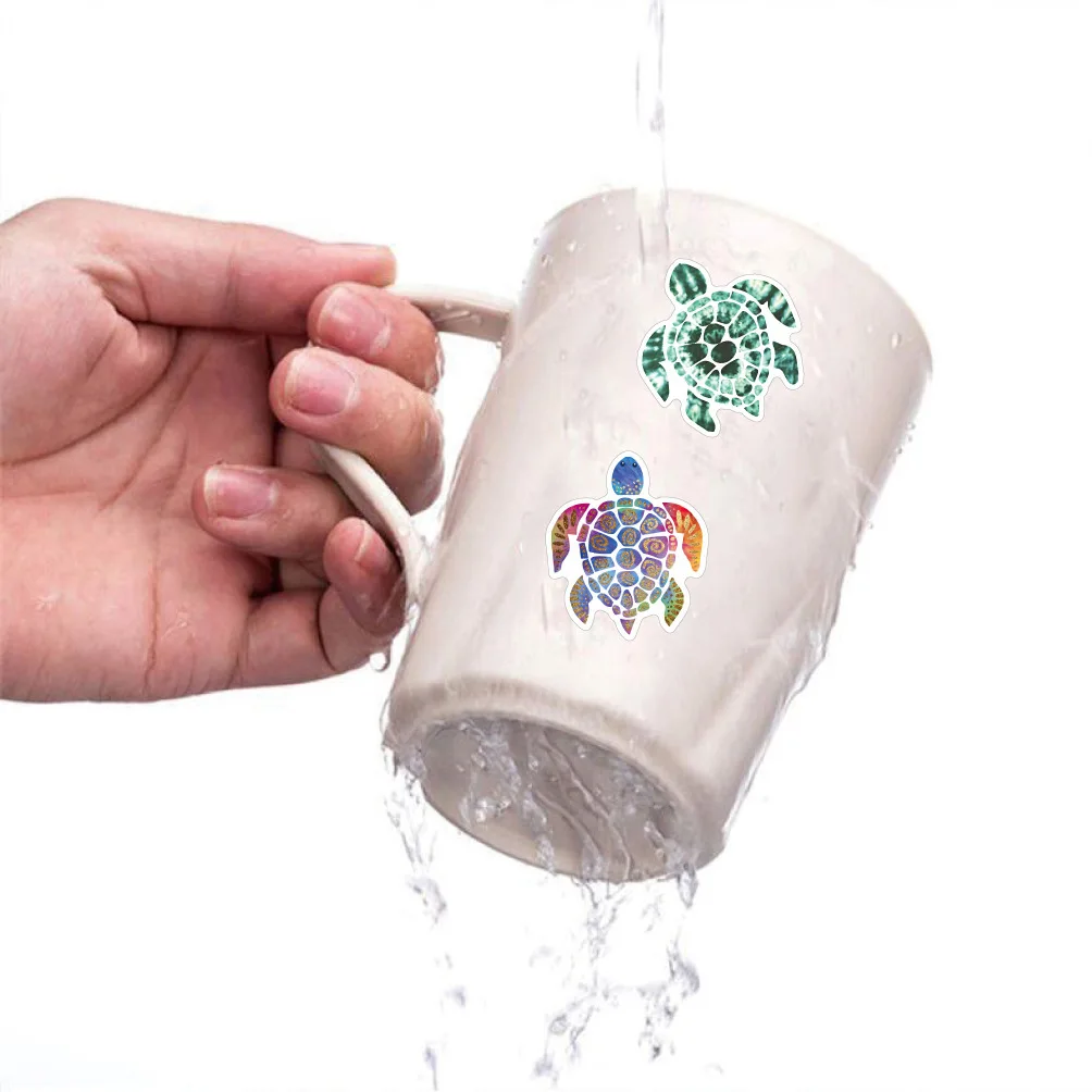 50PCS Colorful Turtle Stickers Waterproof PVC Vinyl Decals for Laptop Suitcase Skateboard Bike Decor, Matte Finish DIY Stickers