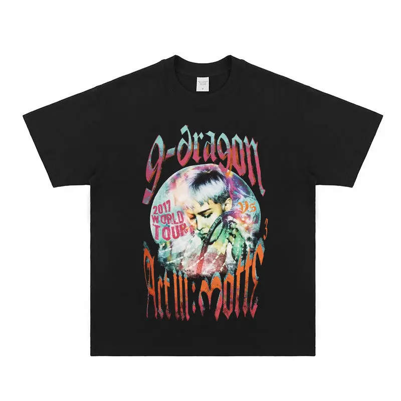G Dragon T Shirt Fashion Hip Hop G-DRAGON Print T-shirt Kpop