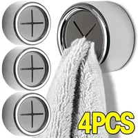 Soporte de enchufe autoadhesivo para toallas, organizador de baño montado en la pared, ganchos para toallas, estante de almacenamiento, Clips para trapos de cocina, 4/1 piezas 1