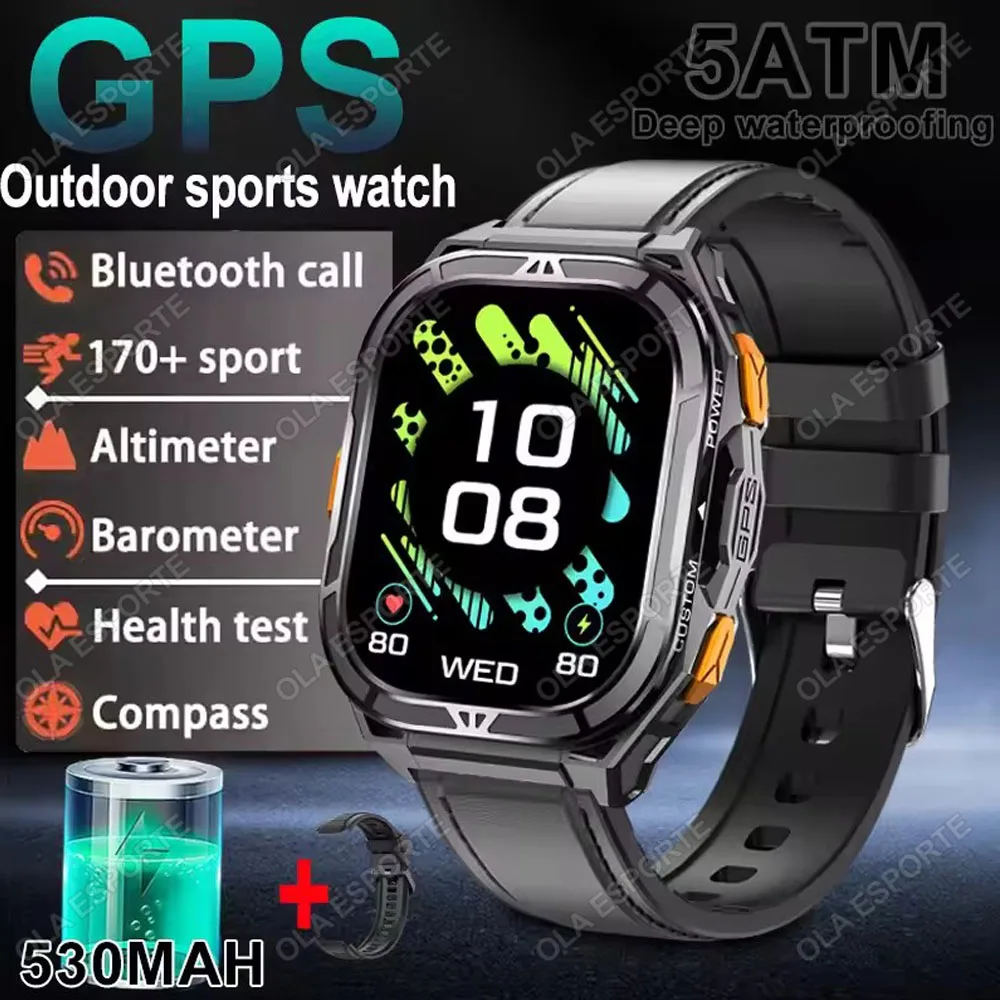 ตัวเลือกสินค้า สมาร์ทวอทช์กันน้ำ 5ATM พร้อม GPS ดูอัลแบนด์ เข็มทิศสำหรับกีฬา