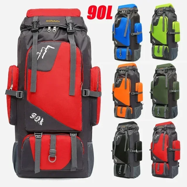 90L Leisure Sports Bag Waterproof Large Capacity Men Women Outdoor Hiking Camping Backpacks Backpack Mountaineering Bag 1