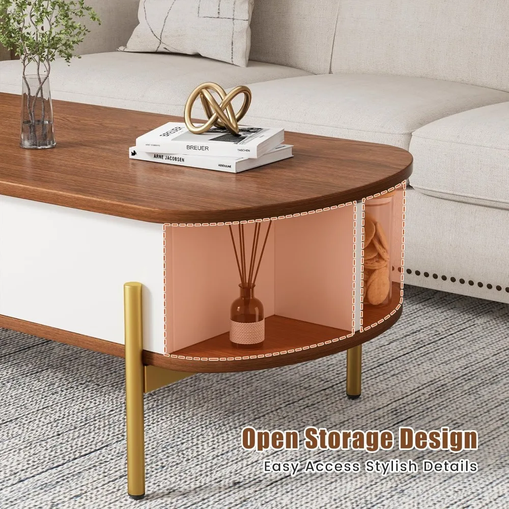 HUANZHUANG oval lift top coffee table - image 6