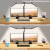 Led Desk Lamp with Clamp, Architect Desk Lamp for Home Office with Atmosphere Lighting, 24W Ultra Bright Auto Dimming Desk Light 5