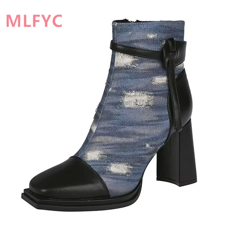 

Осенние новые парусиновые ботинки на толстой подошве высокие облегающие короткие ботинки рабочие классические ботинки женские модные ботинки с круглым носком женская обувь