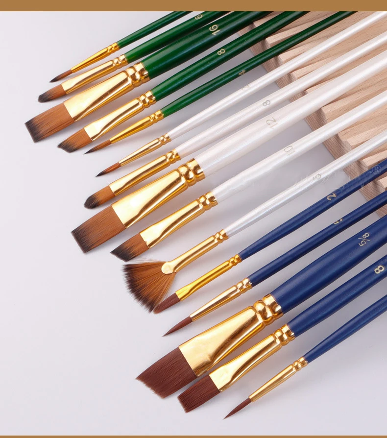 5pcs Nylon Paint Brushes Set Professional Artist Paint Brushes For Watercolor Acrylic Oil Painting Face Nail Art