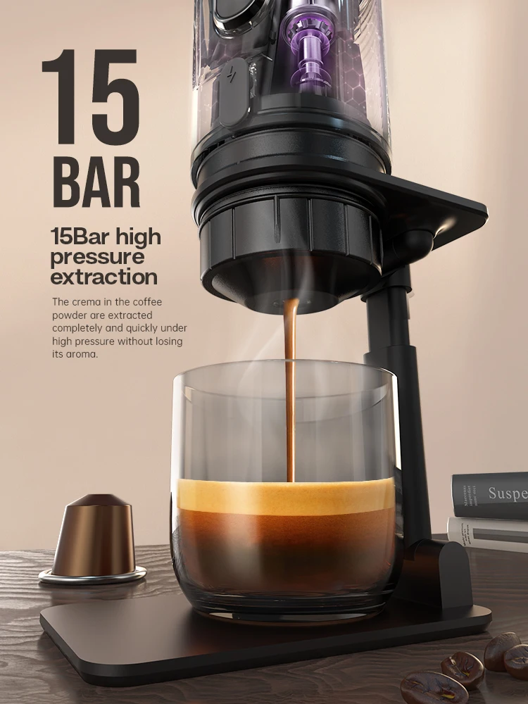 Portable Coffee Maker 12V Travel Espresso Machine 15 Bar Pressure