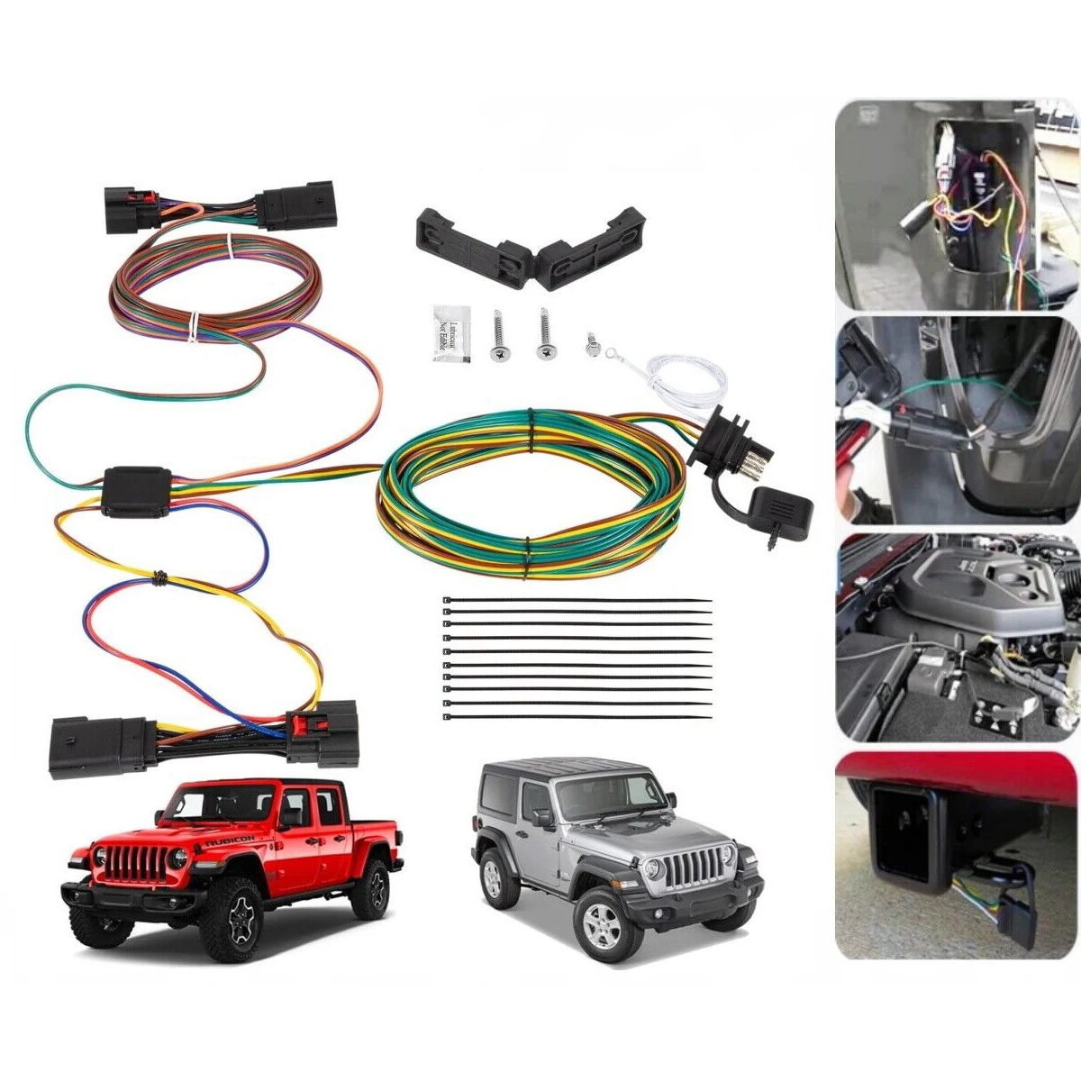 

Замена для Blue Ox BX88368 EZ светильник набор проводки для Jeep Wrangler JL & Gladiator 2 Door & 4 Door, замена для Blue Ox