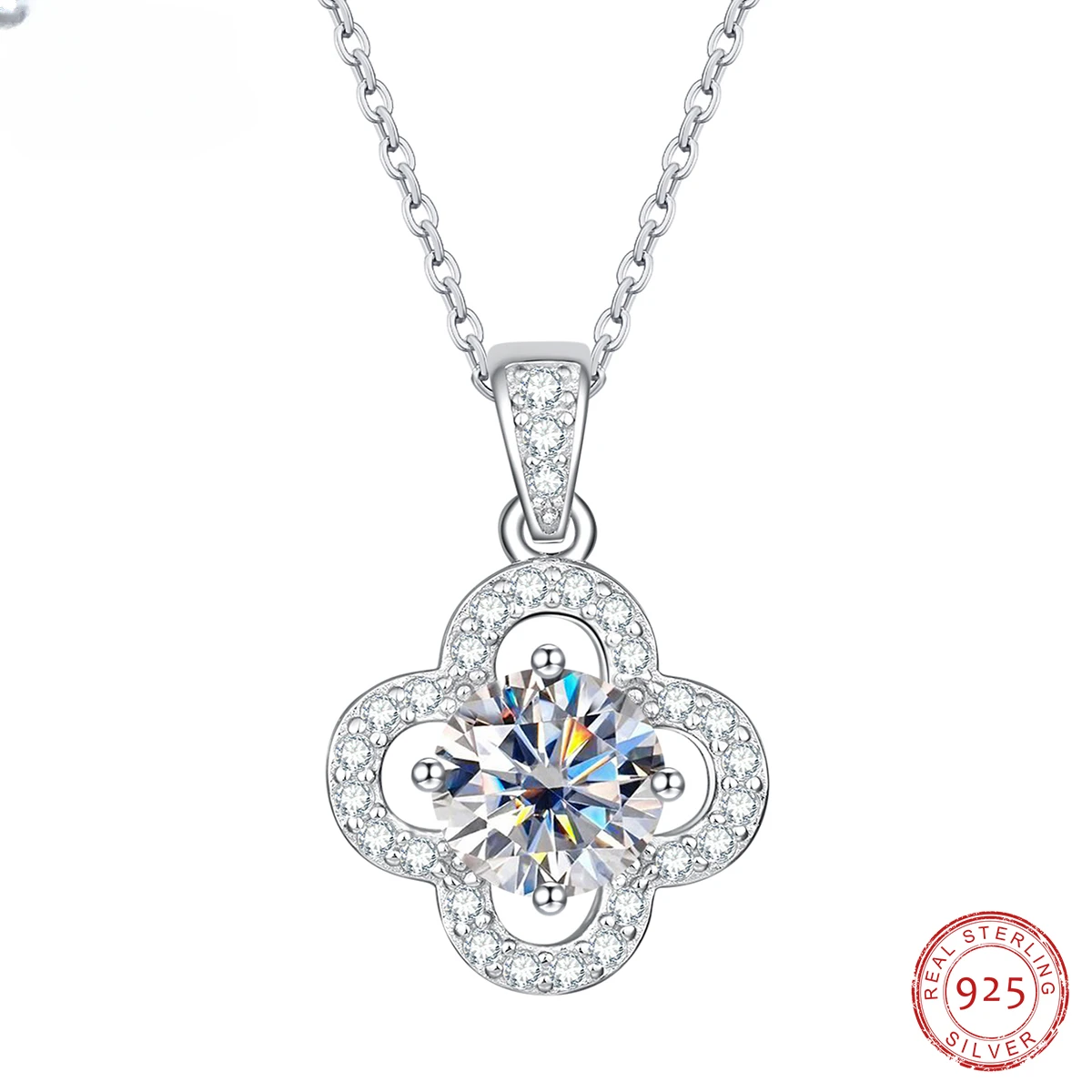 

Anujewel 1 quilates d cor moissanite diamante pingente de luxo 925 prata esterlina 40 + 2 3cm colar jóias finas