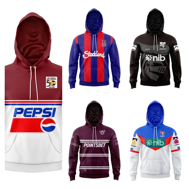 Kids Hoodie 1991 North Sydney Bears Retro Seahawks Knights Indigenous Rugby Jersey (name and number )