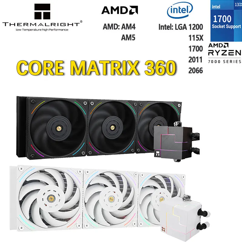 Фото Thermalright CORE MATRIX 360, все в одном, радиатор для водяного охлаждения процессора, поддержка ветра/водяного охлаждения, переключение LGA1700/115X/AM5 №1