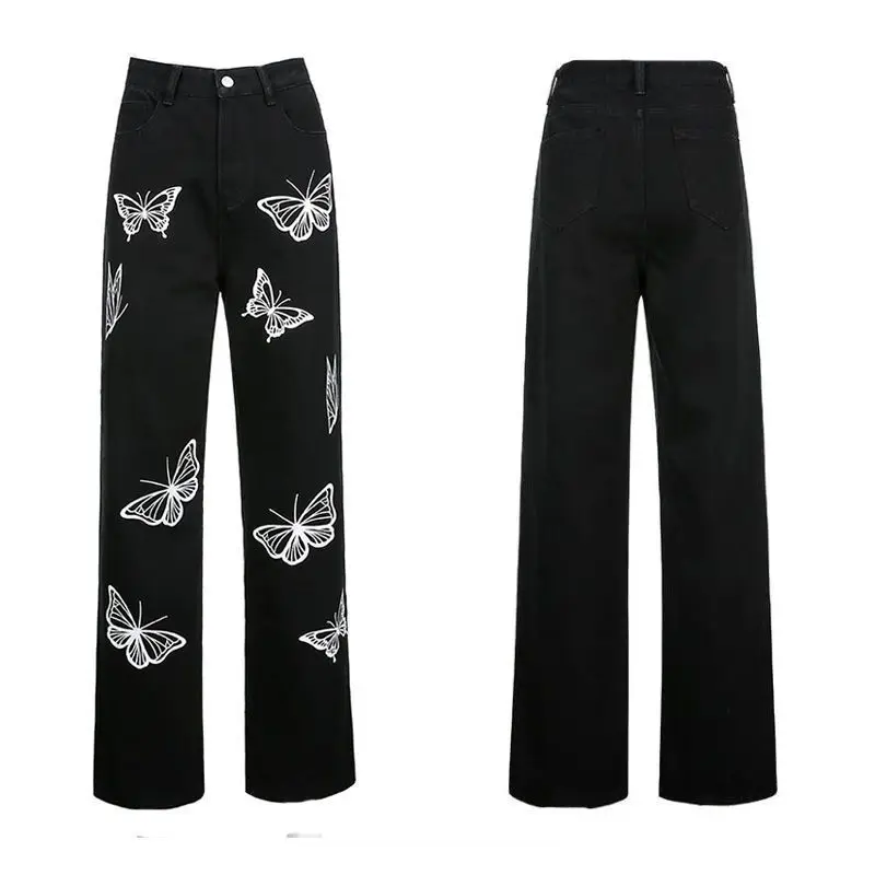Autumn New Chic Korean Sporty Y2k Street Vintage Artistic Pants Whimsical Exotic Daring Playful Loose Casual Print Long Trousers