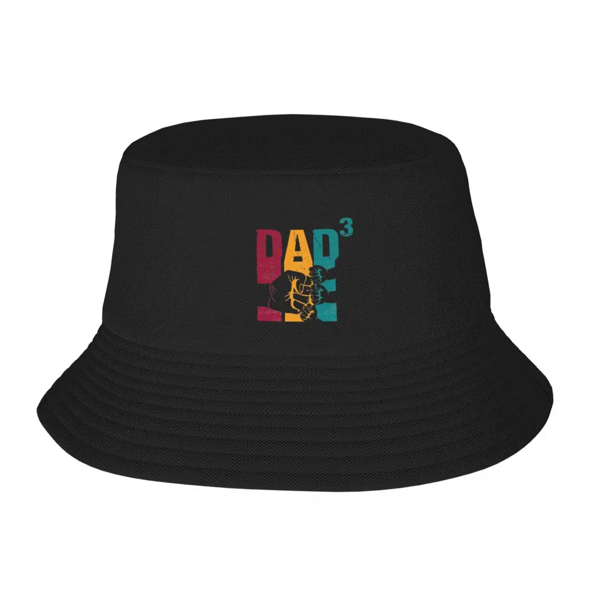 Dad 3 Daddy Of Three Bump Fist Bucket Hat Beach Hatwear Accessori Festa Del Papà Fishing Fisherman Hats For Men Women Boonie Hat