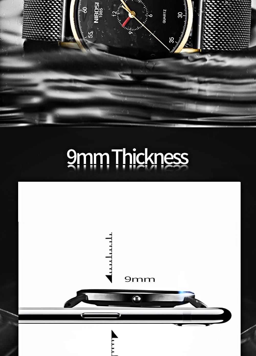 Mens Watches Casual Sport Quartz Watch Men Military Waterproof Ultra Thin Slim Wrist Watch    saat_voghion.com