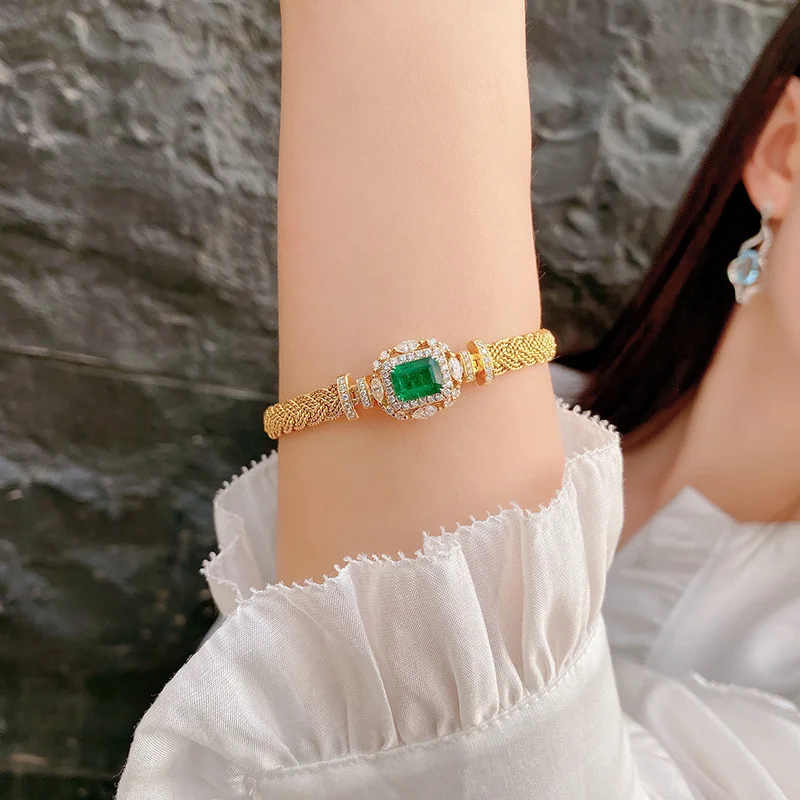 Green Gemstones | Emerald Bracelet | May Birthstone | 4 1/2 Carat Emerald  Tennis Bracelet In 14 Karat Yellow Gold, 7 Inches | SuperJeweler