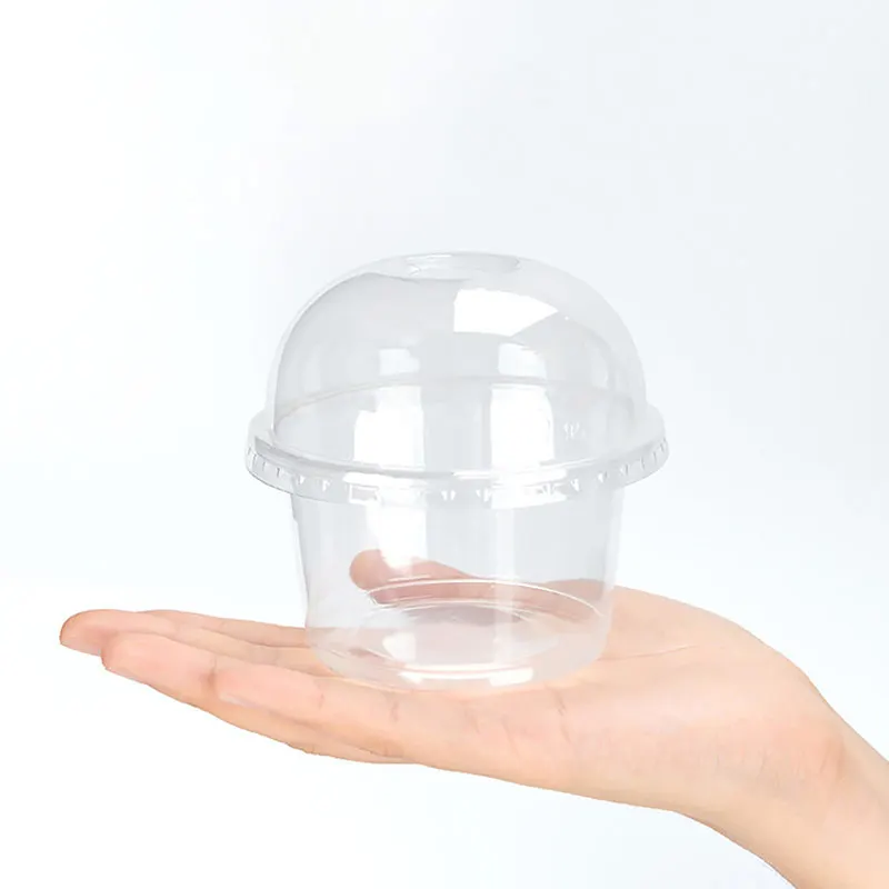 Disposable Salad Cup Transparent Plastic Dessert Cups Bowls Container With Dome/flat Lids For Ice Cream Cupcak 50pcs/100pcs