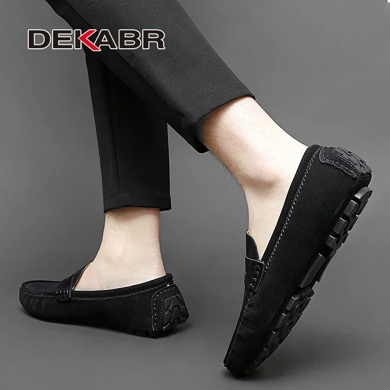DEKABR 2025 New Couple Casual Shoes Slip-on Handmade Comfortable Breathable High Quality Pu Leather Loafers Fashion Size 35-48 4