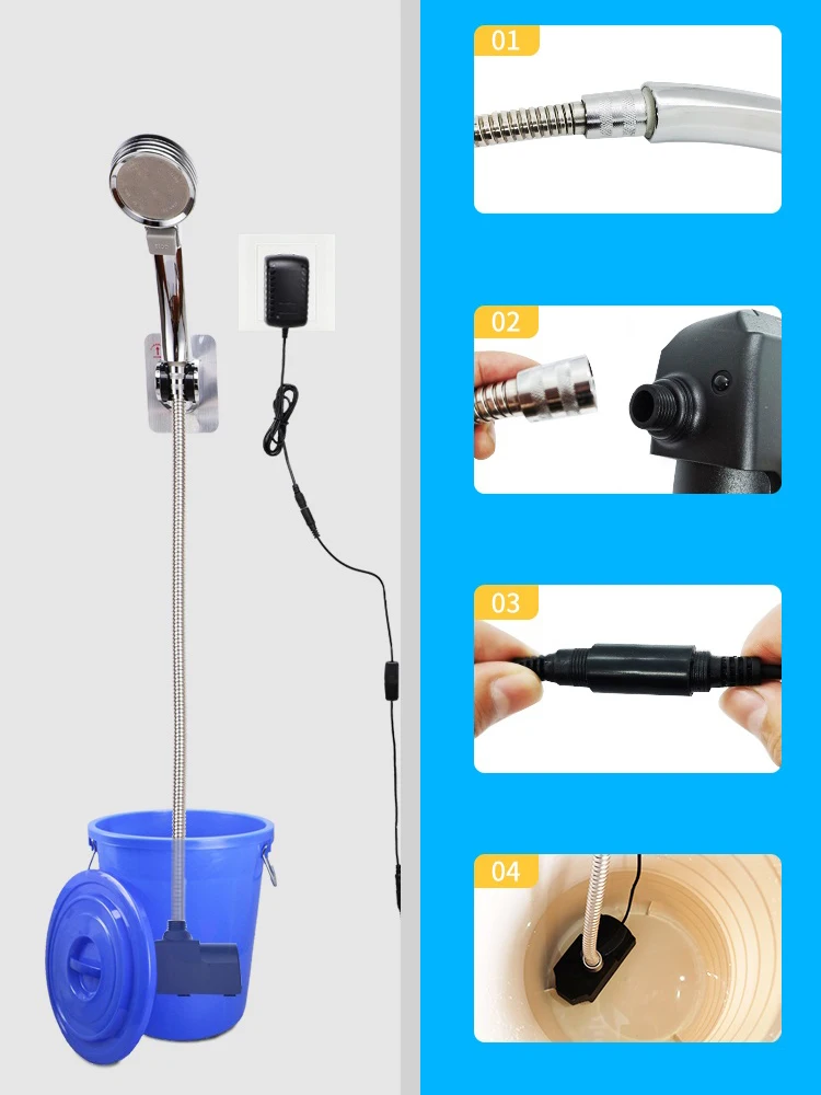 Lithium Battery Shower Portable Bath Pump for Dormitories Outdoor Bedroom Rural Self-priming Simple Household Electric Shower