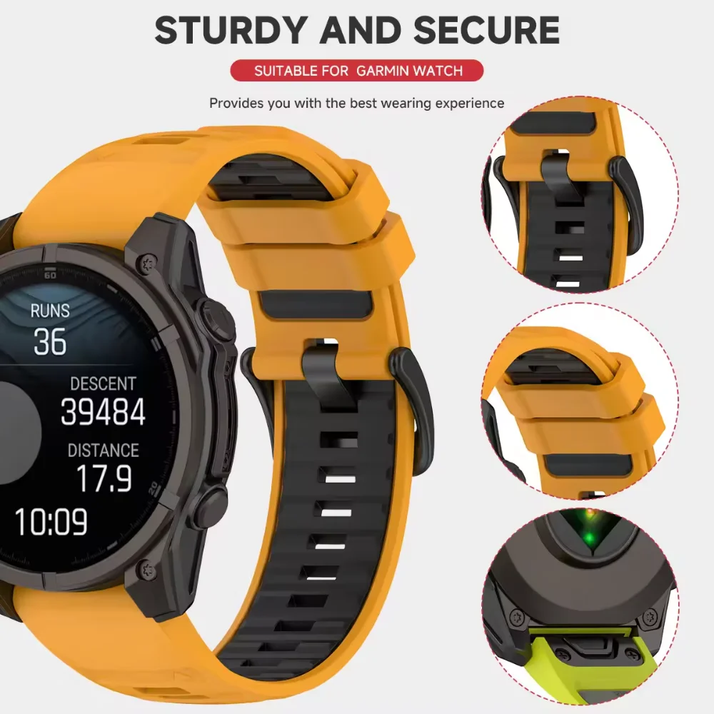 Durable Silicone Quick Fit Wristband Bracelet Strap for Multi-Size Smartwatches