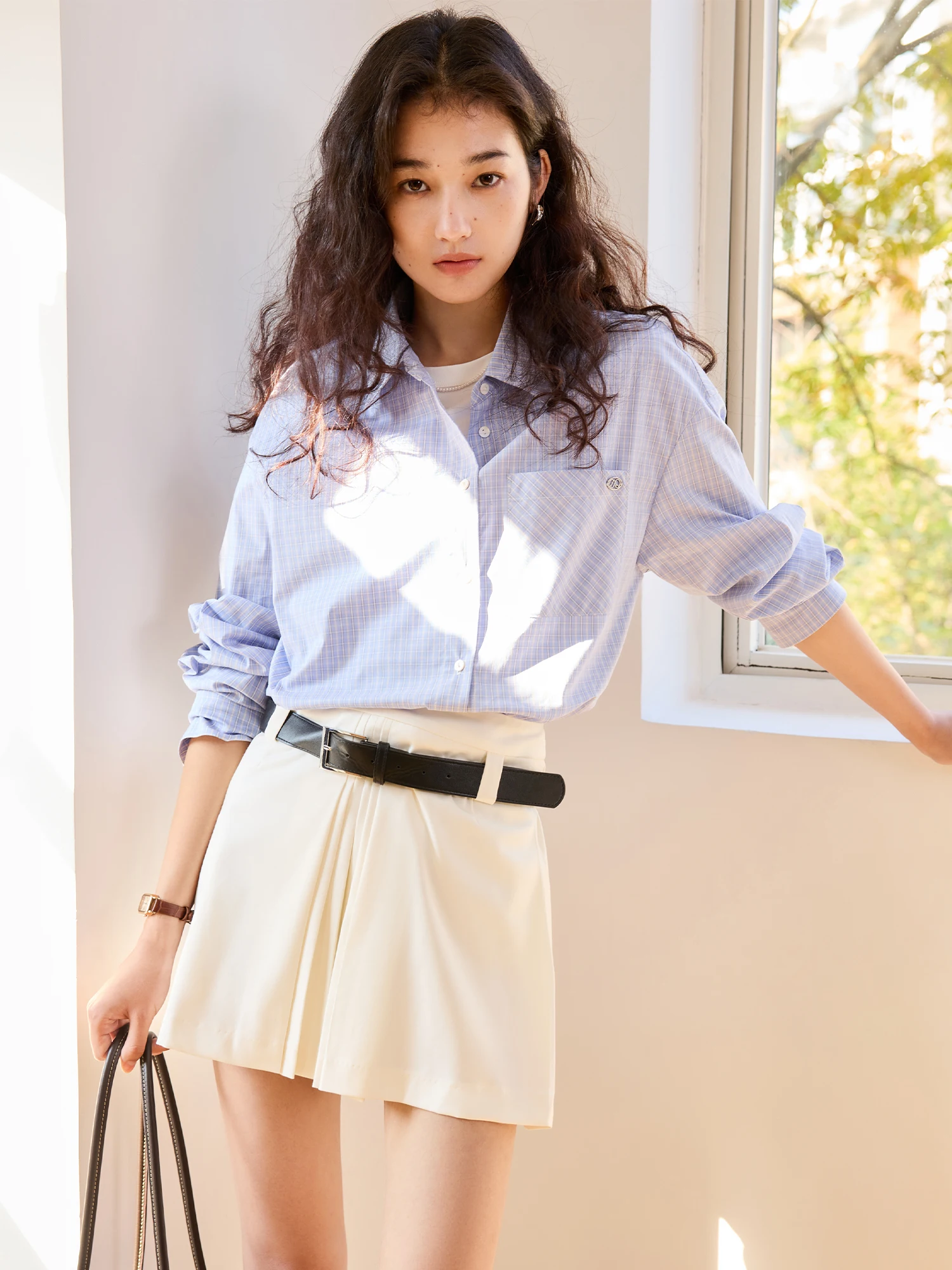 ZIQIAO Holiday White Design Tops and Pants Suits for Women 2025 Summer New Styles main image 1