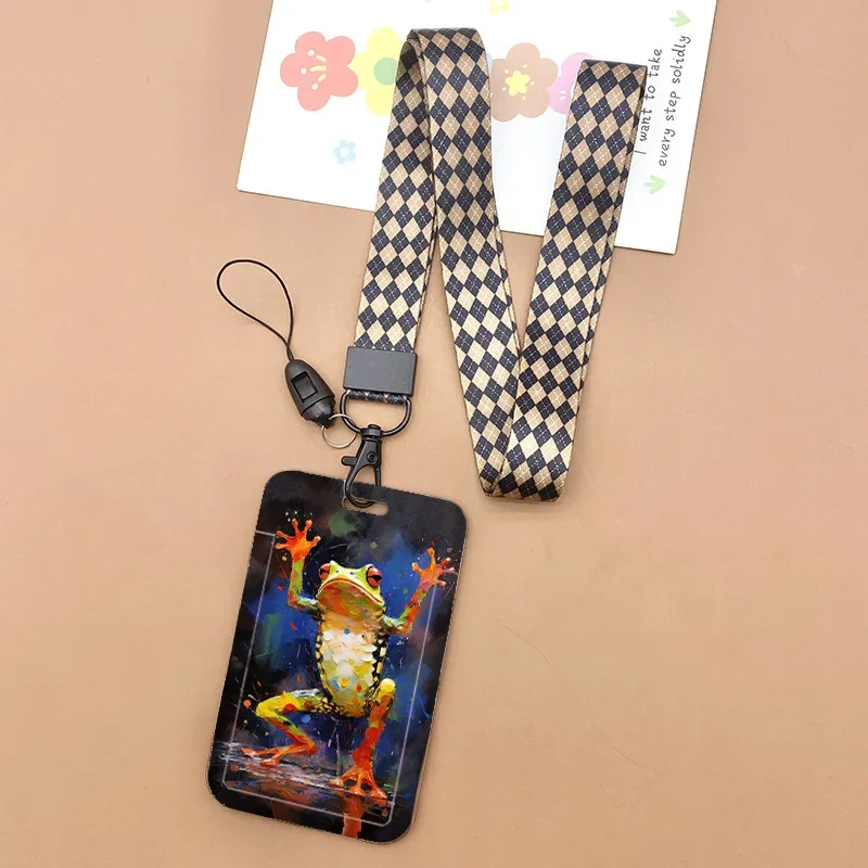 Versatile Animal Print Lanyard with ID Badge Holder & Charm