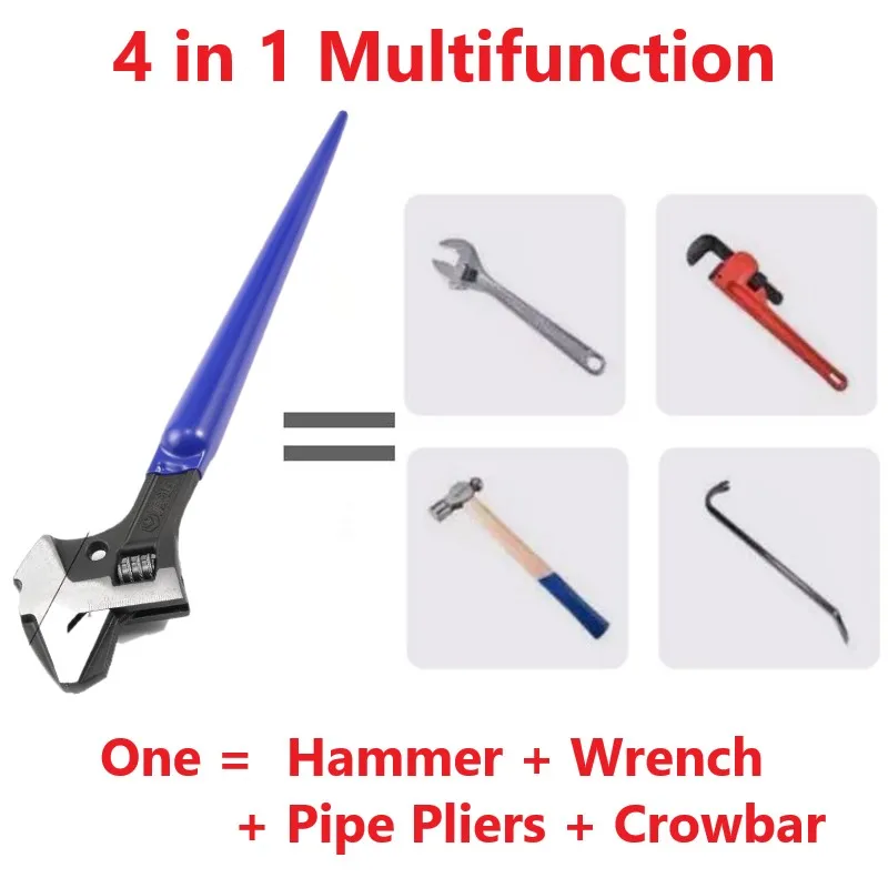 4in1MultifunctionAdjustableWrencheswithHammerCrowbarFunction